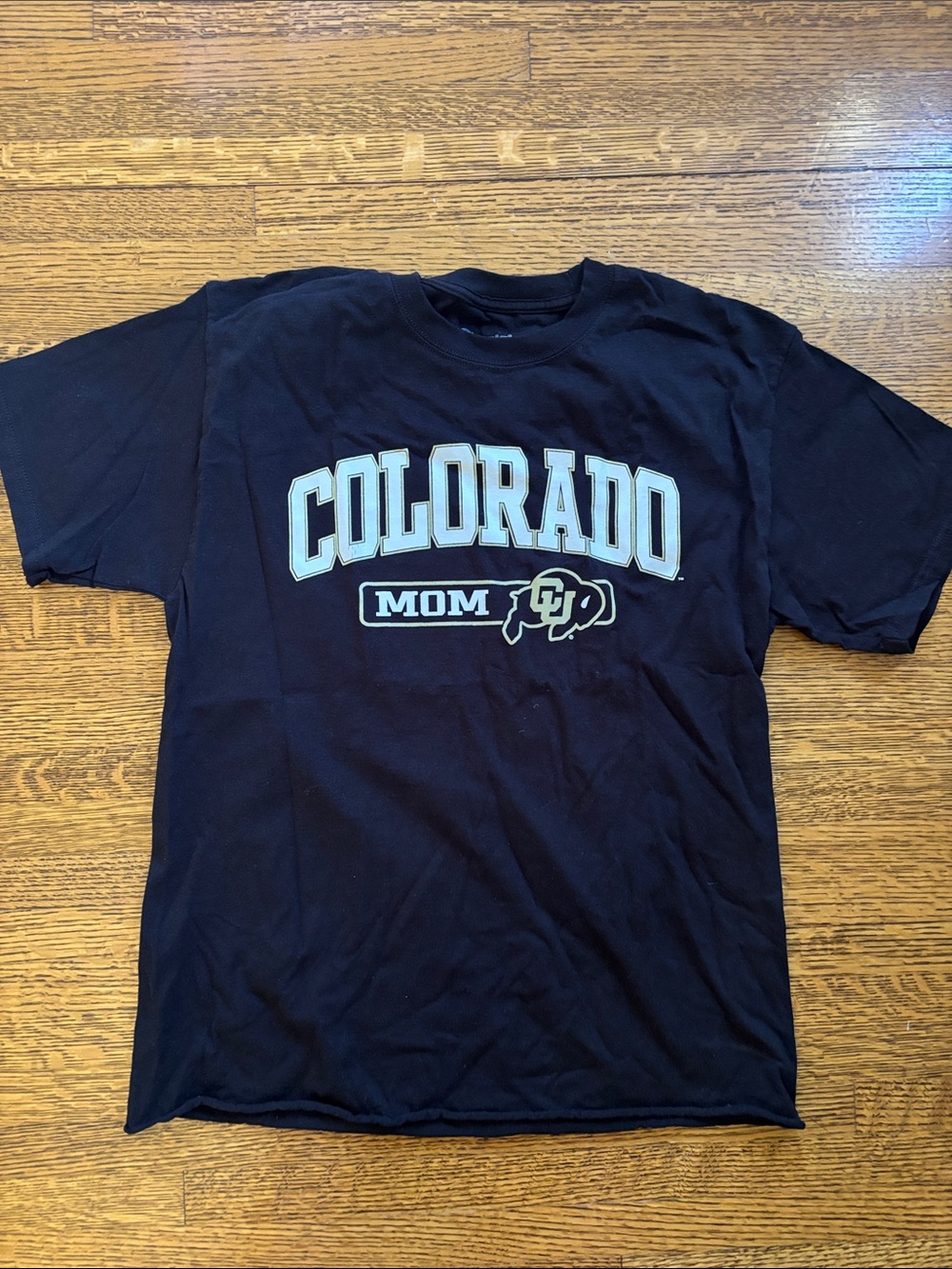 Champion Black 'Colorado Mom' Short Sleeve Tee with White and Gold Print